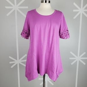 Fushia Shark Bite Hem 14/16 Blouse
